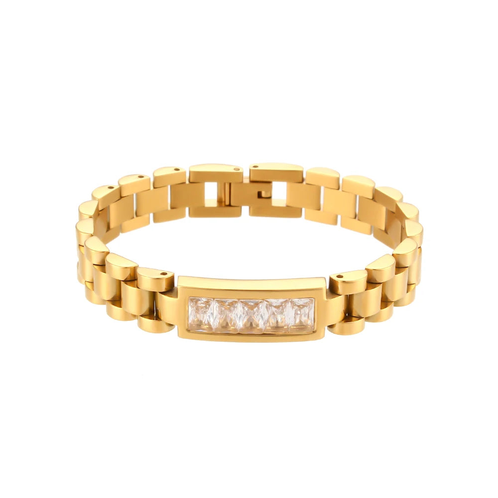 Chloe Cubic Clear Zirconia Watchband Bracelet