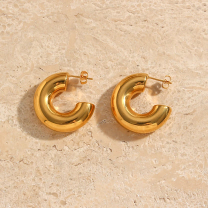 Serena Glossy Hoop Statement Earrings