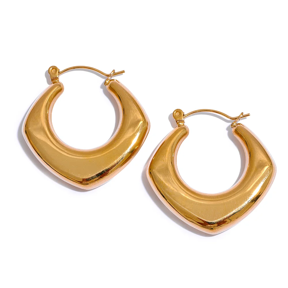 Larina Rhombus Hoop Earrings