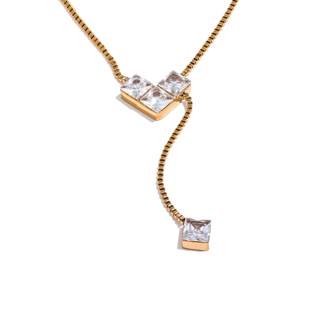 Estelle Cubic Zirconia Heart Necklace