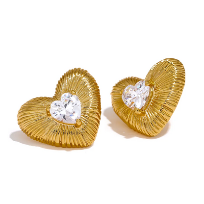 Amanza Heart Zirconia Earrings