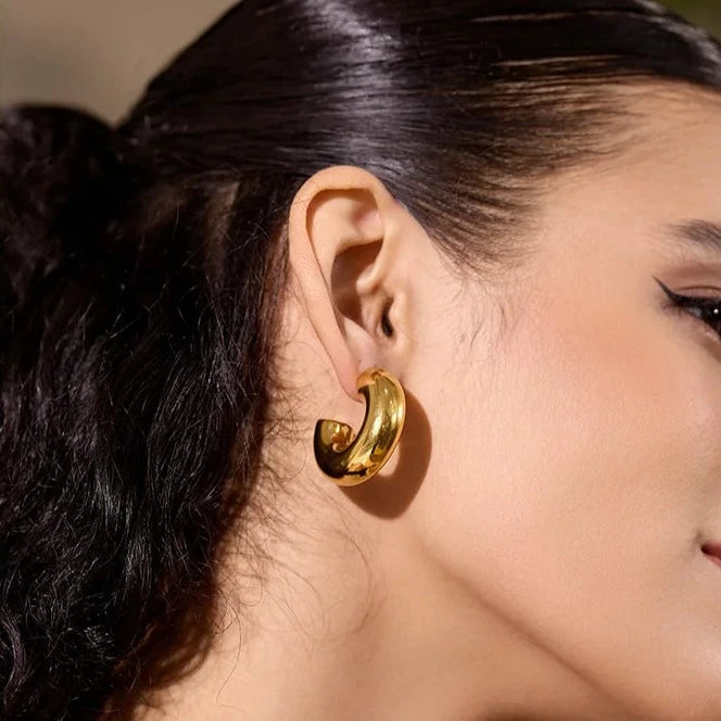 Serena Glossy Hoop Statement Earrings