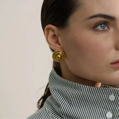 Karina Round Stud Earrings