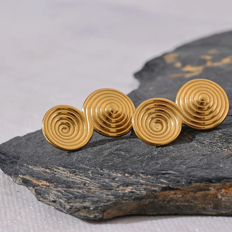 Janet Round Statement Stud Earrings