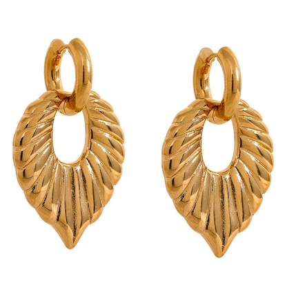 Lynneé Leave Drop Hoop Earrings