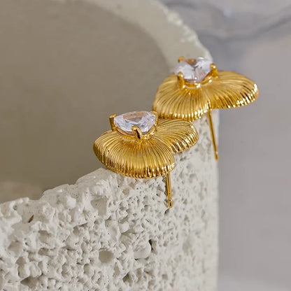 Amanza Heart Zirconia Earrings
