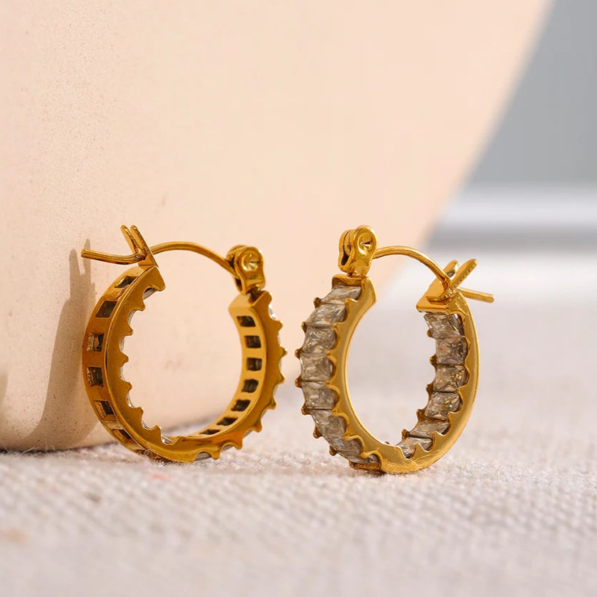 Cora Exquisite Zirconia Hoop Earrings