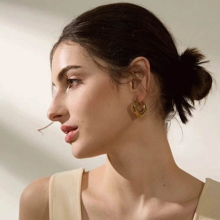 Larina Rhombus Hoop Earrings