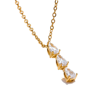 Aimee Drop Zirconia Necklace
