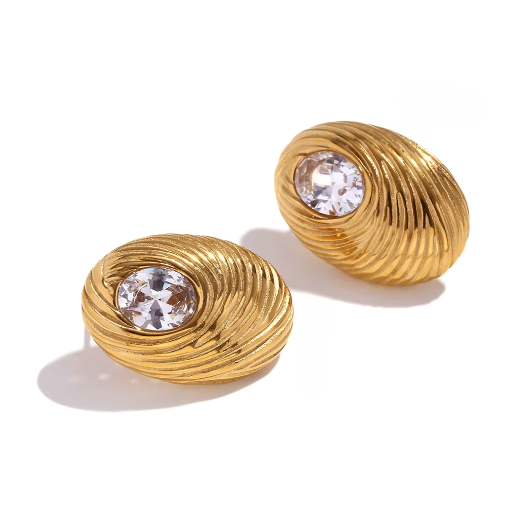 Jalen Textured Zirconia Earrings