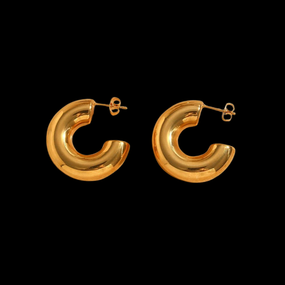 Serena Glossy Hoop Statement Earrings