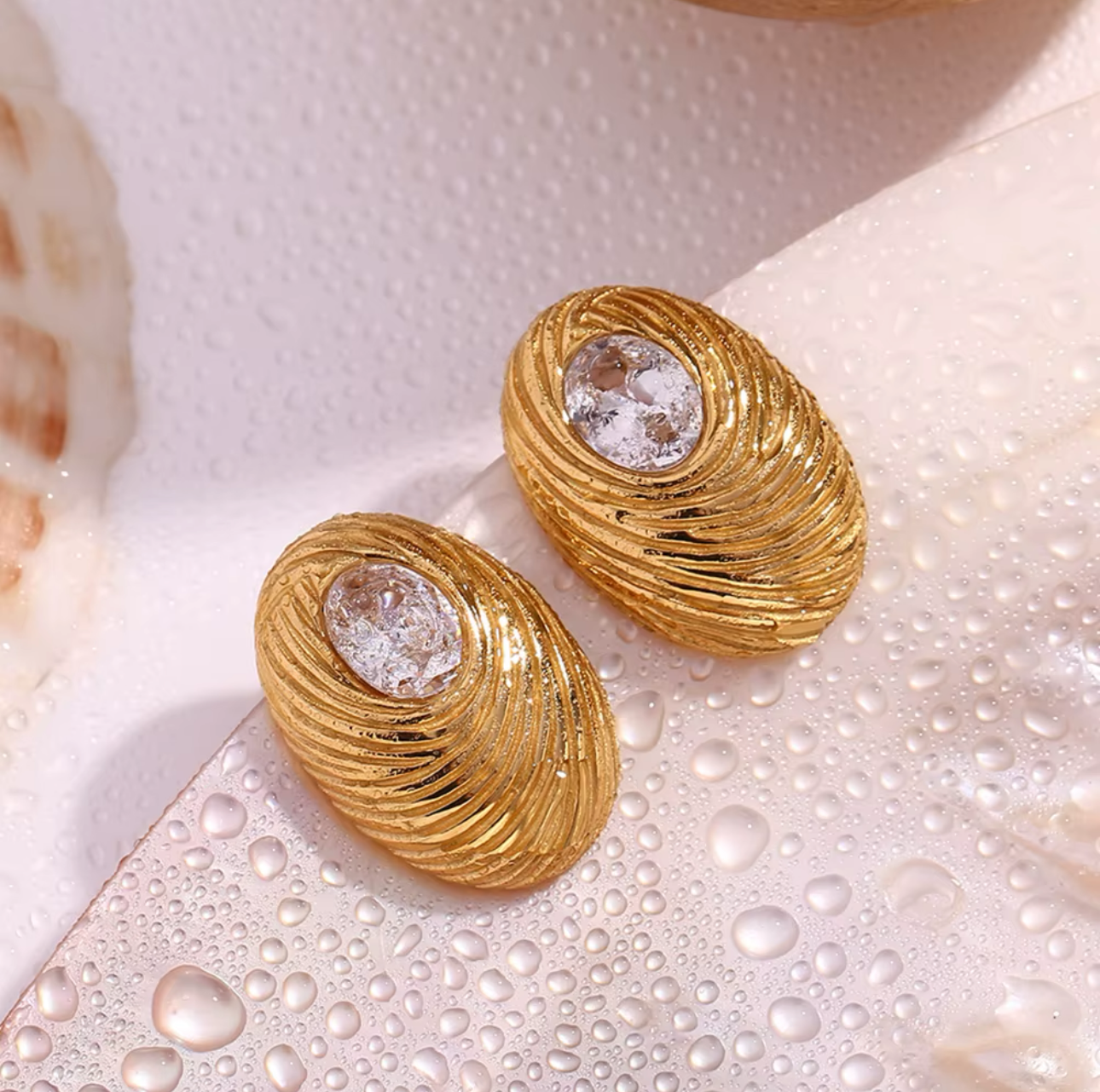 Jalen Textured Zirconia Earrings