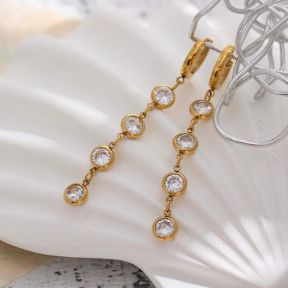 Donna Zirconia Long Earrings