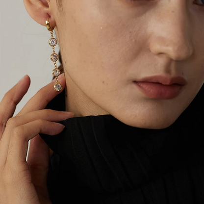 Donna Zirconia Long Earrings